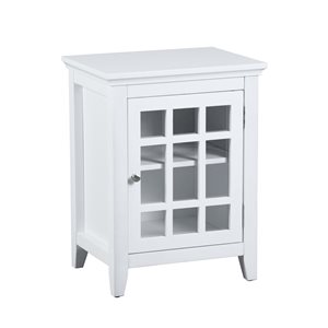 FurnitureR Taneka 20-in W White Composite Wood Nightstand
