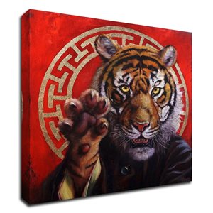 Impression sur toile Tangletown Fine Art « Legend of Tiger Claw » par Lucia Heffernan sans cadre de 14 po h. x 14 po l.