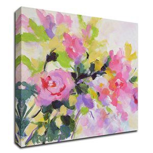 Tangletown Fine Art "Wild Rose Garden" by Pamela Gatens Frameless 24-in H x 24-in W Canvas Print