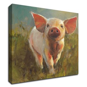 Impression sur toile Tangletown Fine Art « Morning Pig » par Cari J. Humphry sans cadre de 24 po h. x 20 po l.