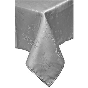 IH Casa Decor 60-in x 60-in Silver Reindeers Metallic Yarn Tablecloth