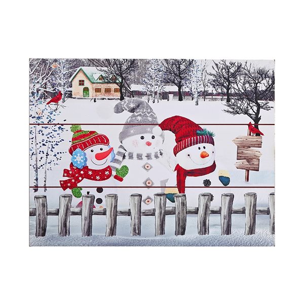 iH casadécor Family of Snowmen Wooden Christmas Wall Art