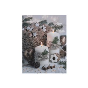IH Casa Decor 12-in x 16-in LED Candle Decor Christmas Canvas Wall Art