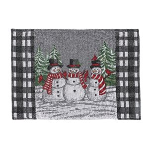 IH Casa Decor Three Snowmen 13-in x 18-in Tapestry Placemats - Set of 12