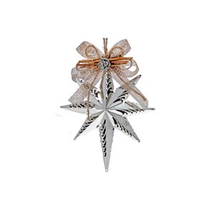 Metal 2D Star Ornament Silver 2D 12.7-in x 2-in x 15.55-in 6/pk