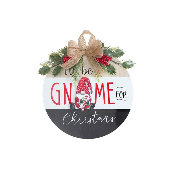 iH casadécor "I'll Be Gnome for Christmas" Gnome Christmas Wall Sign