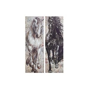 Impressions sur toile « Cheval Effronté » IH Casa Decor de 15.75 po l. x 47.25 po h., 2 pièces