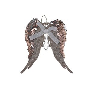 IH Casa Decor Gold Plastic Angel Wings Ornaments - Set of 12