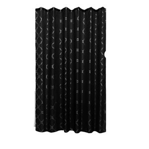 IH Casa Decor 71-in x 71-in Black Polyester Shower Curtain