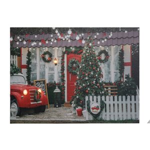 IH Casa Decor 16-in x 12-in LED "Magic of Christmas" Canvas Wall Art