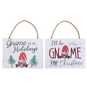 IH Casa Decor Assorted Gnome Christmas Wall Signs - Set of 2