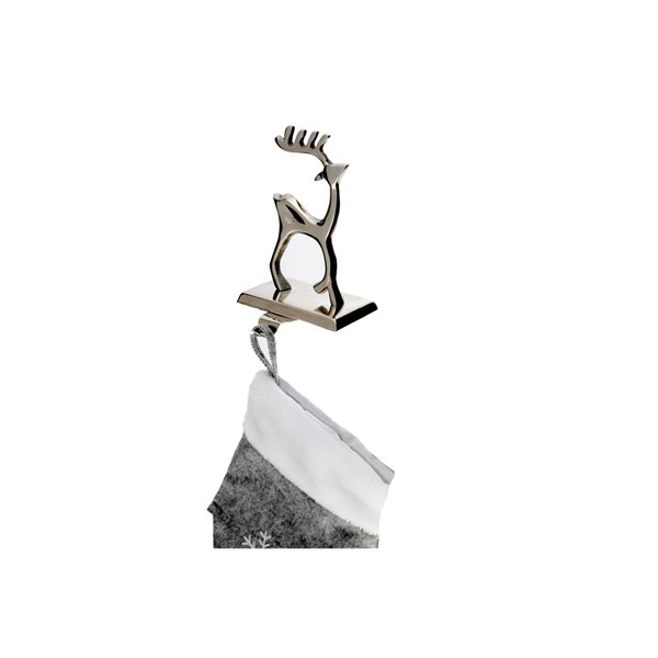 iH casadécor Metal Reindeer Stocking Hanger