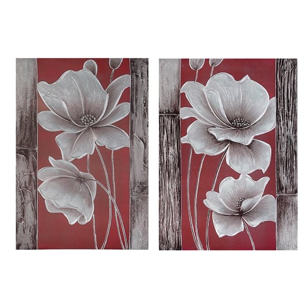 iH casadécor 19.7-in W x 27.55-in H "Blooms and Timber" Canvas Print - 2-Piece