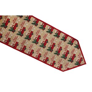 IH Casa Decor 60-in x 12-in Red Truck with Tree Polyester Table Runner