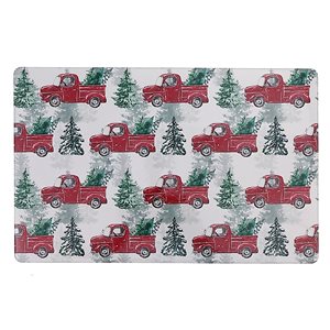 IH Casa Decor Red Trucks with Trees Plastic Placemats - Set of 12