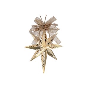 IH Casa Decor 2D Gold Metal Star Ornaments - Set of 6
