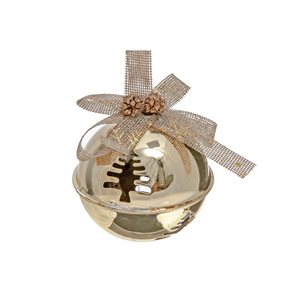 Ornements ronds IH Casa Decor en métal doré avec sapin, ensemble de 6