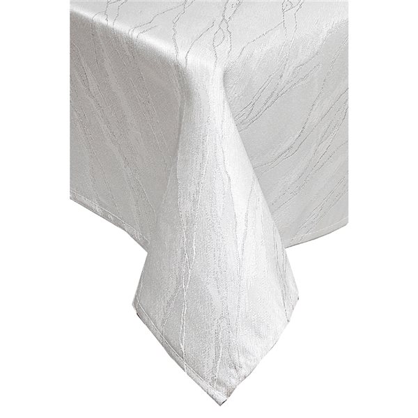 IH Casa Decor 60-in x 60-in White Marble Metallic Yarn Tablecloth