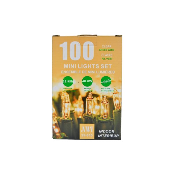 iH casadécor 100-Light 22.95-ft Clear White Indoor Mini Christmas String Lights