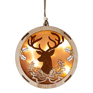 IH Casa Decor LED Brown Wooden Ornaments - Set of 6