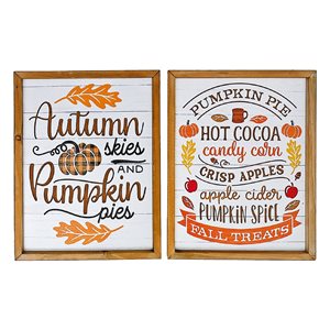 IH Casa Decor 15.75-in H Framed Assorted Fall Wooden Wall Decor - Set of 2
