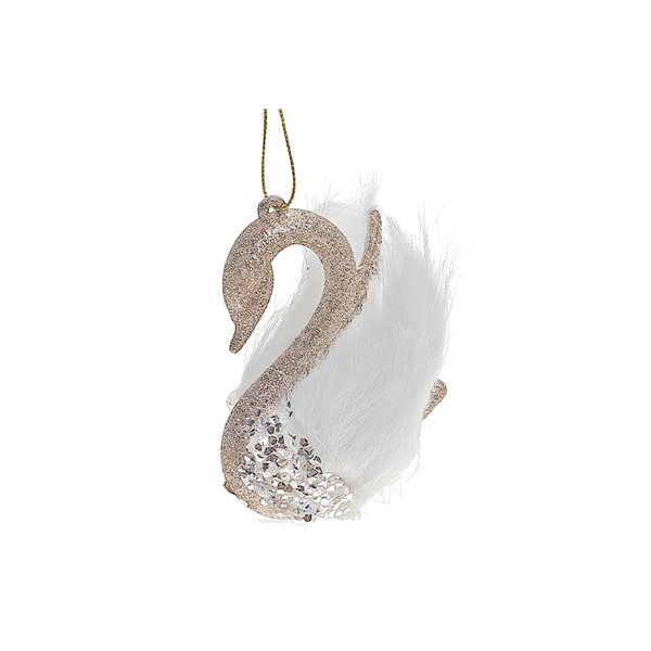 iH casadécor White Plastic Swan Ornaments - Set of 12