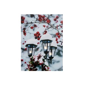 IH Casa Decor 12-in x 16-in LED Triple Lamp Post Christmas Canvas Wall Art
