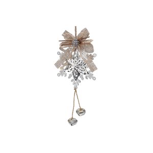 IH Casa Decor 2D Silver Metal Snowflake Ornaments - Set of 6