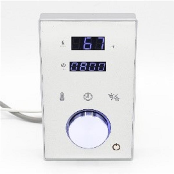 Avora Bath 9 kW Self-Draining Steam Generator with Digital Control in White