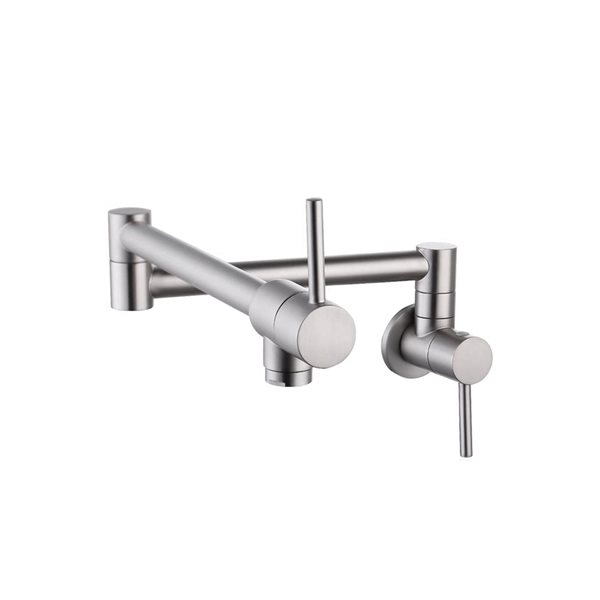 Image of Stylish | Asti Stainless Steel 2-Handle Wall Mount Pot Filler Commercial/residential Kitchen Faucet | Rona