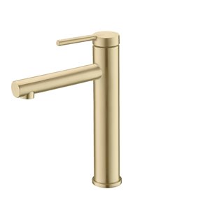 Stylish Carol Brushed Gold 1-handle Single Hole Bathroom Sink Faucet