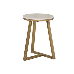 Primo International Hilton 13-in Marble and Gold End Table