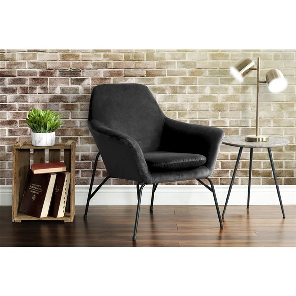 black and silver accent chair