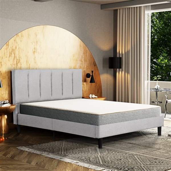 Primo International Harper Grey Queen Bed Frame Bed