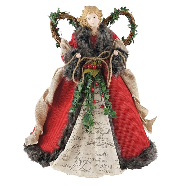 Santa's Workshop 16-in Red Angel Christmas Tree Topper