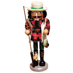 Santa's Workshop 14.5-in Red Bass Fisherman Nutcracker