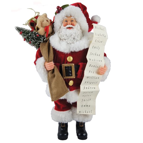 Santa's Workshop 12-in Santa with List Figurine