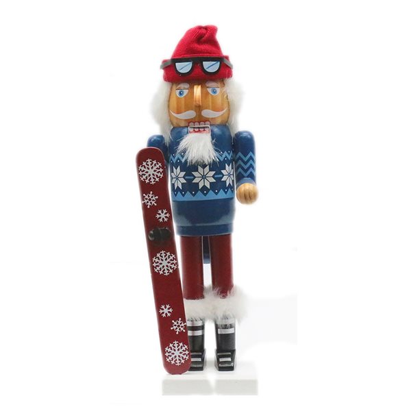 Santa's Workshop 15-in Blue Snowboard Nutcracker