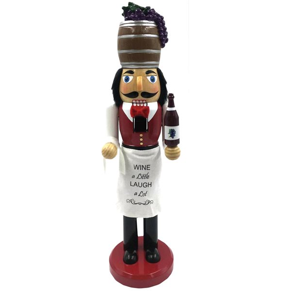 Santa's Workshop 14-in Wine Steward Nutcracker