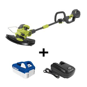 Sun Joe 24 V 12-in Straight Cordless String Trimmer with Edger Capable (Battery Included)