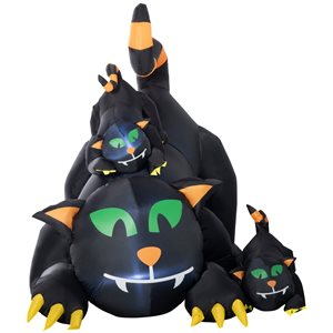 Outsunny 5.5-ft x 6.5-ft Three Black Cats Halloween LED Inflatable