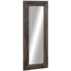 HomCom 59-in L x 23.5-in W Rectangle Brown Wood Framed Wall Mirror