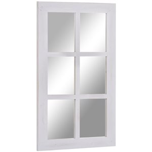 HomCom 40-in L x 24-in W Rectangle White Wood Framed Wall Mirror