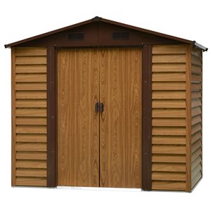 Outsunny 6.5-ft x 7.5-ft Brown Steel Storage Shed