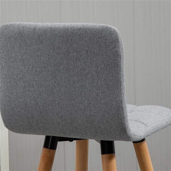 HomCom Grey Linen Bar Height (27-in to 35-in) Upholstered Bar Stools - 2-Pack