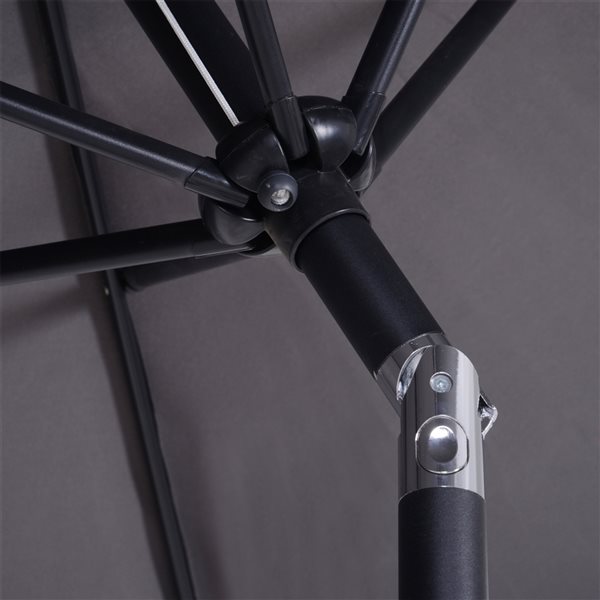 Outsunny 9-ft Grey Push-Button Tilt Market Patio Umbrella