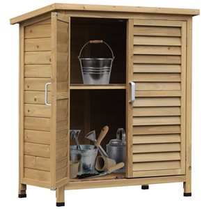 Outsunny 18.25-in W x 34.25-in L Natural Wood Outdoor Storage Shed (Interior Dimensions: 15.5-in W x 28.5-in L)