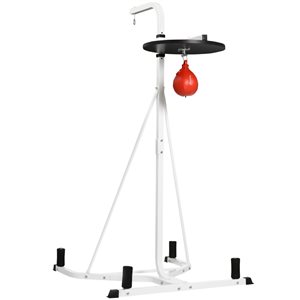Soozier White Steel Freestanding Boxing Station with Speed Ball