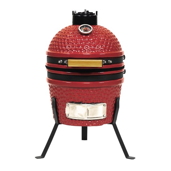 VESSILS 13-in Kamado Charcoal Grill Simple Stand - Red