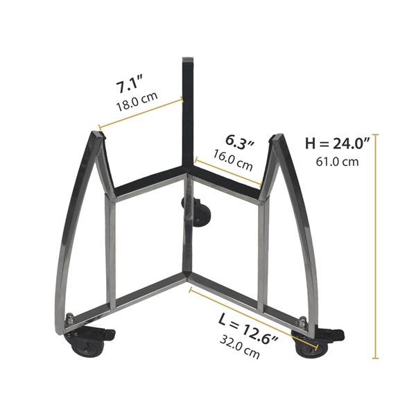 VESSILS Grill Cart for 15-in Kamado - Stainless Steel